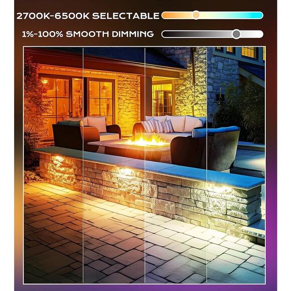 Cloudy Bay 8-Pack 7” Smart Hardscape LED Lights RGB Color Changing, Alexa/Google - Picture 6 of 9